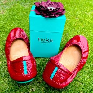 Ruby Red Patent Tieks 10